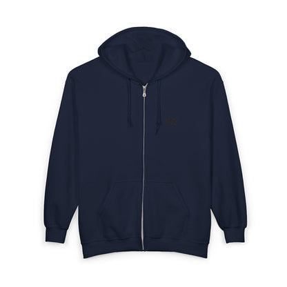 Crown Logo Zip Hoodie - Minimal Royal Emblem Full-Zip Sweatshirt