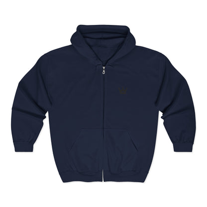 Crown Logo Zip Hoodie - Minimal Royal Emblem Full-Zip Sweatshirt