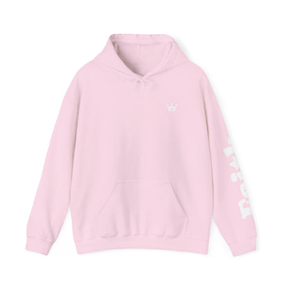 Christian Hoodie — "All We Need Is Jesus" Religious Pullover with Faith Sleeve Print
