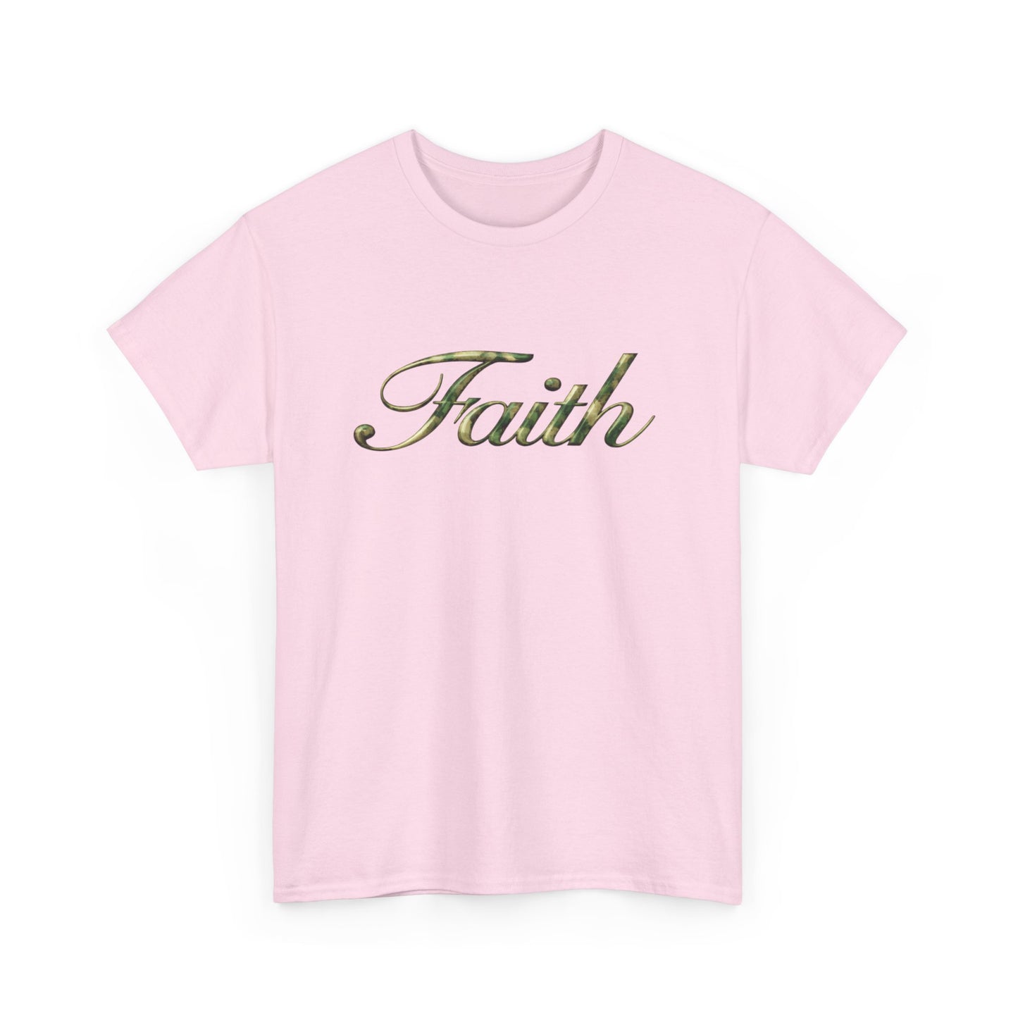 Faith Script Tee — Camouflage Crown Graphic Shirt