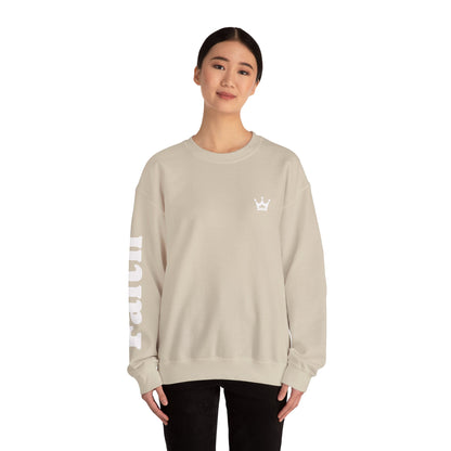 Christian Crewneck Sweatshirt — "You Need Jesus." Back Print with Faith Sleeve