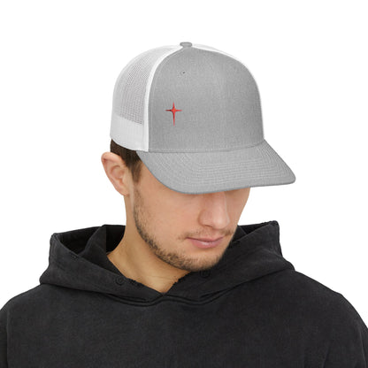 Embroidered Cross Snapback Trucker Hat