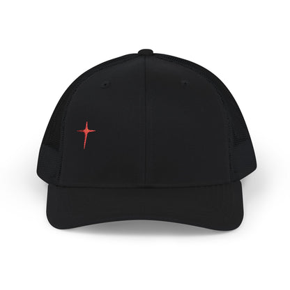 Embroidered Cross Snapback Trucker Hat