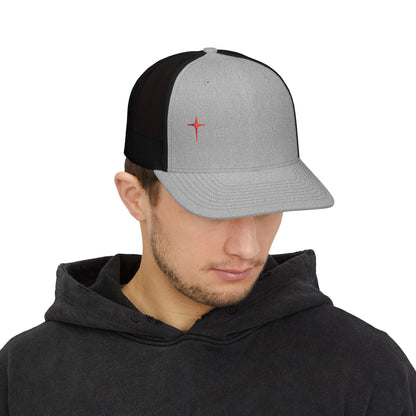 Embroidered Cross Snapback Trucker Hat