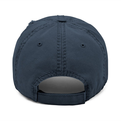 Distressed Embroidered Cross Dad Hat — Retro Worn Baseball Cap