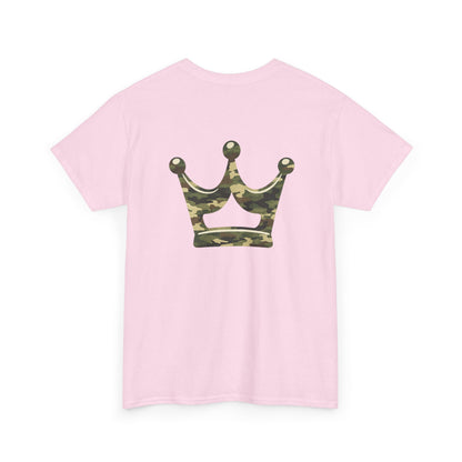 Faith Script Tee — Camouflage Crown Graphic Shirt