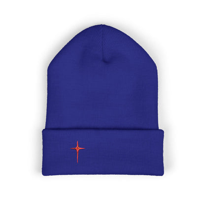 Embroidered Red Star Cuffed Beanie