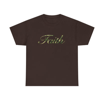 Faith Script Tee — Camouflage Crown Graphic Shirt
