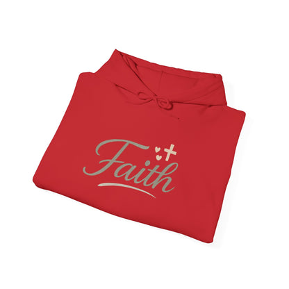 Faith Script Hoodie — Inspirational Christian Pullover with Cross Accent