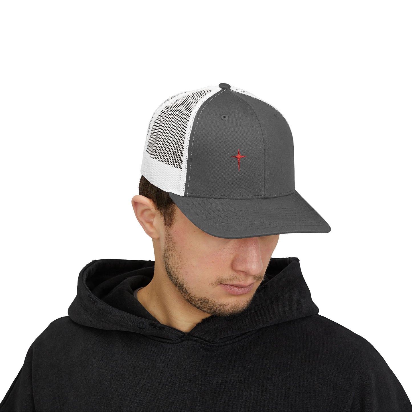 Embroidered Cardinal Star Trucker Cap