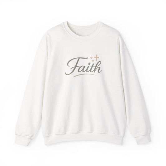 Faith Crewneck Sweatshirt – Elegant Script Christian Pullover