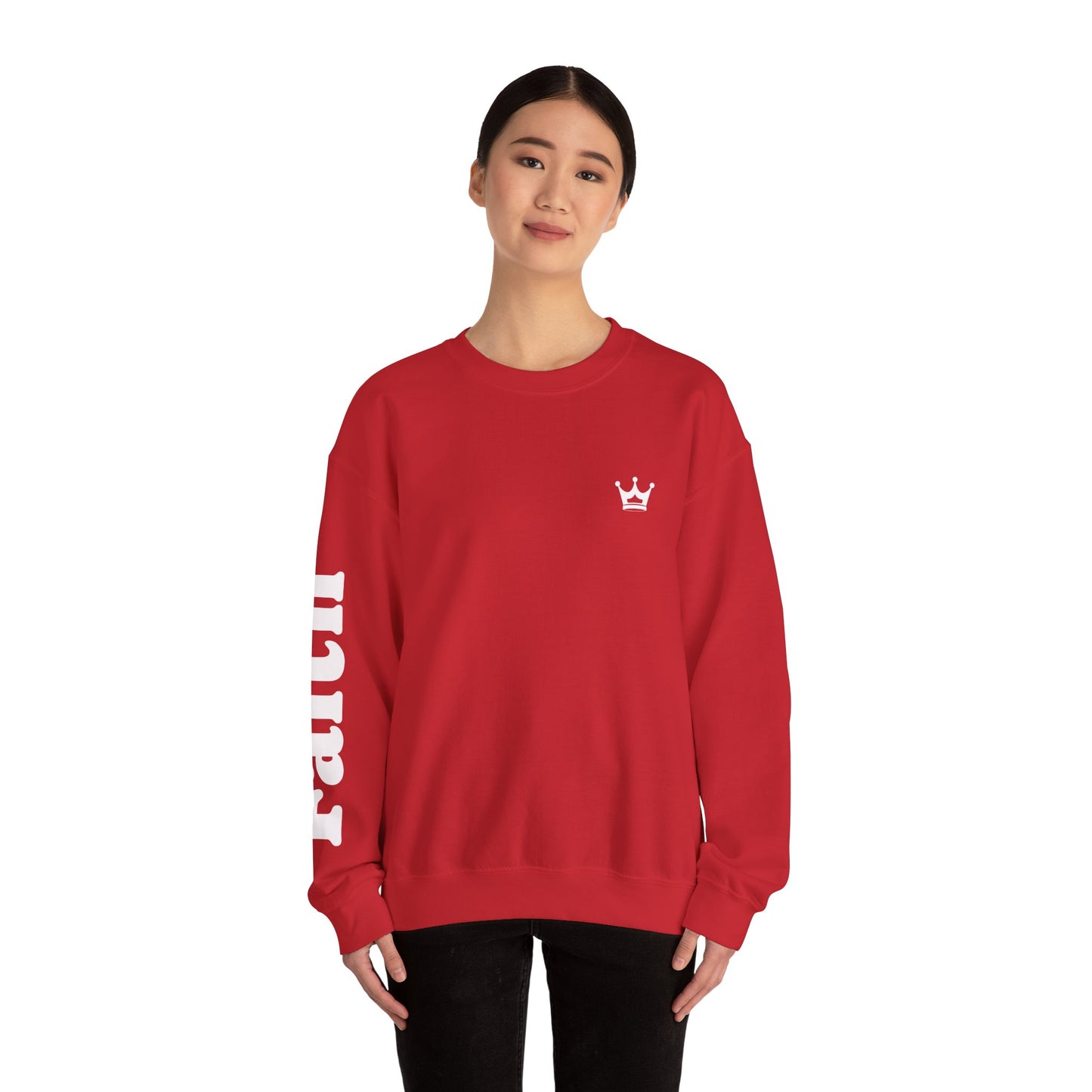 Christian Crewneck Sweatshirt — "You Need Jesus." Back Print with Faith Sleeve