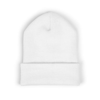 Embroidered Minimal Star Cuffed Beanie — Classic Knit Winter Hat
