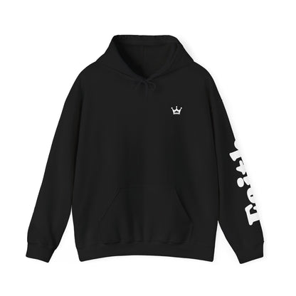 Christian Hoodie — "All We Need Is Jesus" Religious Pullover with Faith Sleeve Print