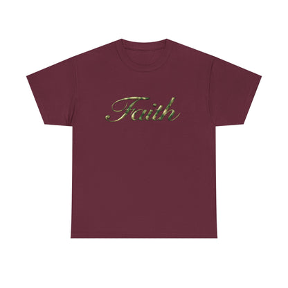Faith Script Tee — Camouflage Crown Graphic Shirt