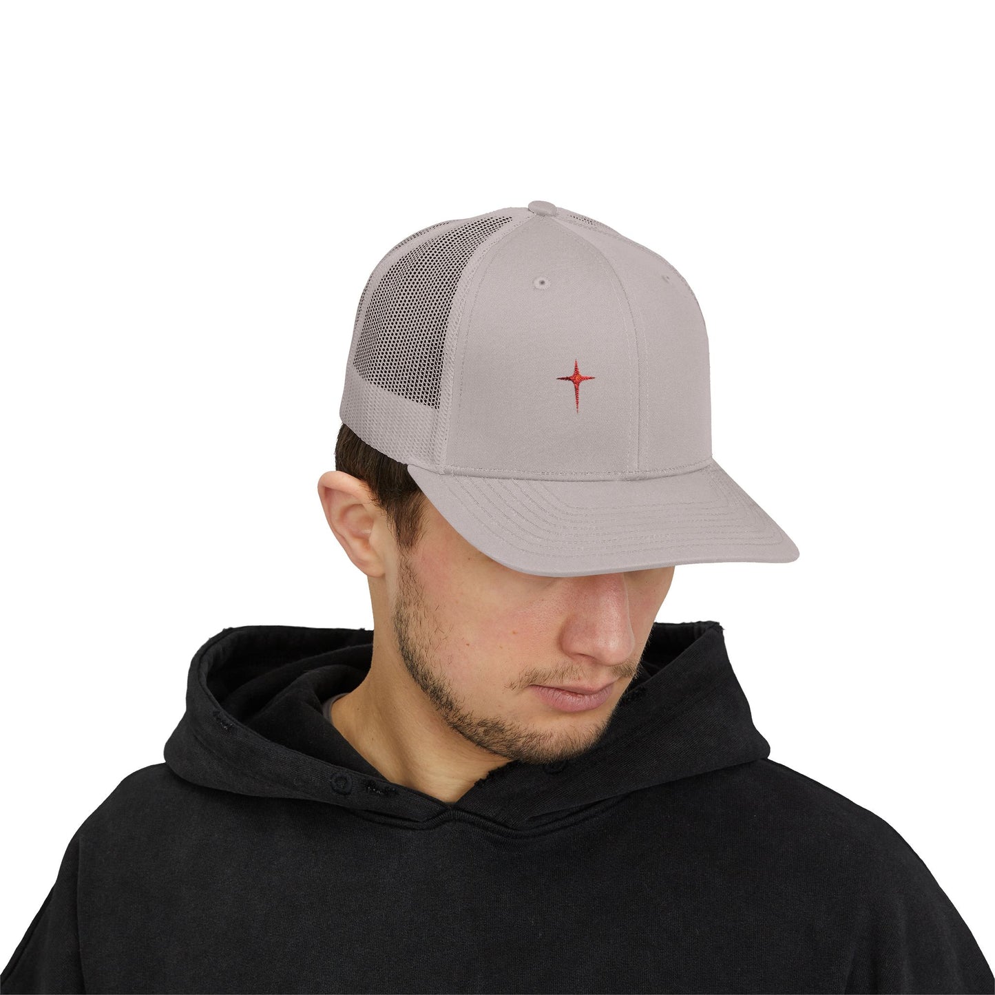 Embroidered Cardinal Star Trucker Cap