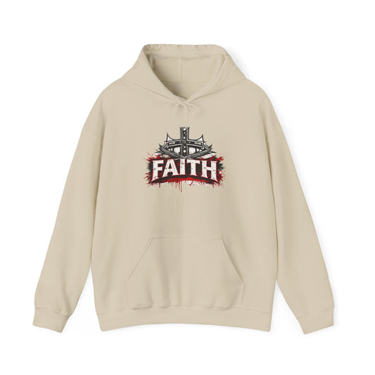 Faith Cross Hoodie — Gothic Christian Faith Graphic Sweatshirt