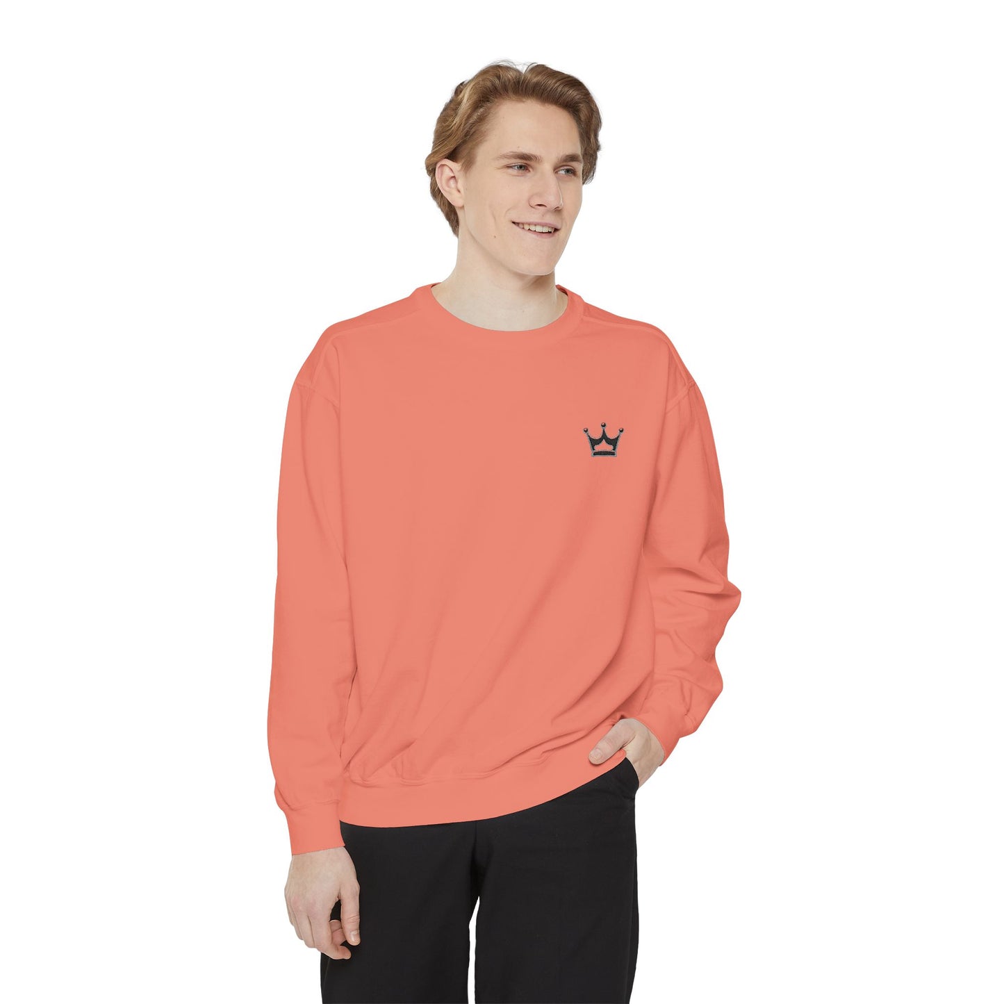 Crown Minimalist Crewneck Sweatshirt — Small Chest Crown Graphic
