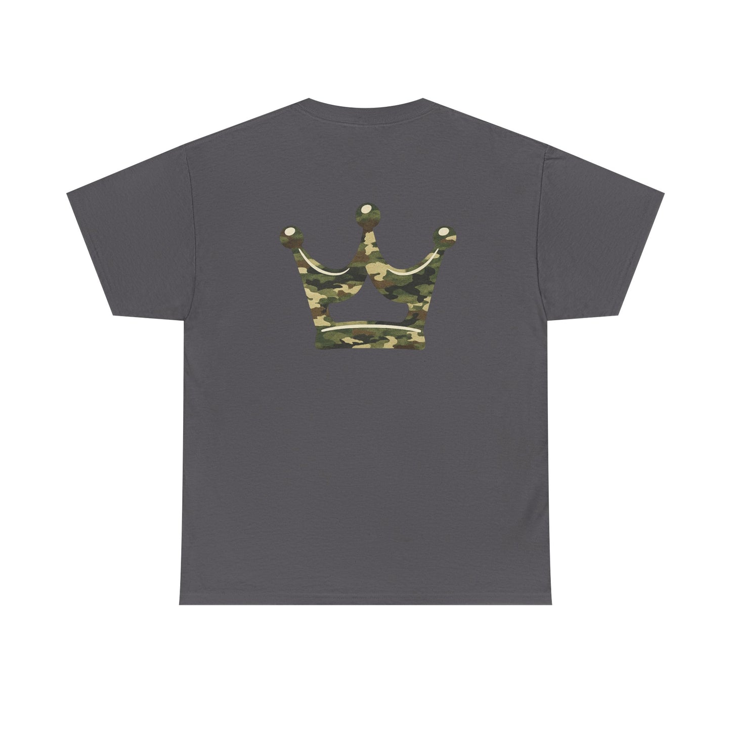 Faith Script Tee — Camouflage Crown Graphic Shirt