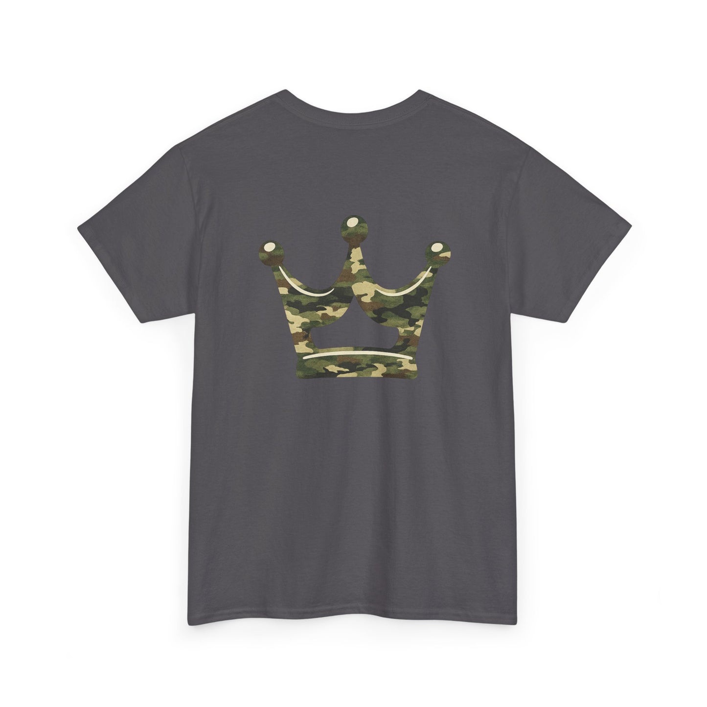 Faith Script Tee — Camouflage Crown Graphic Shirt
