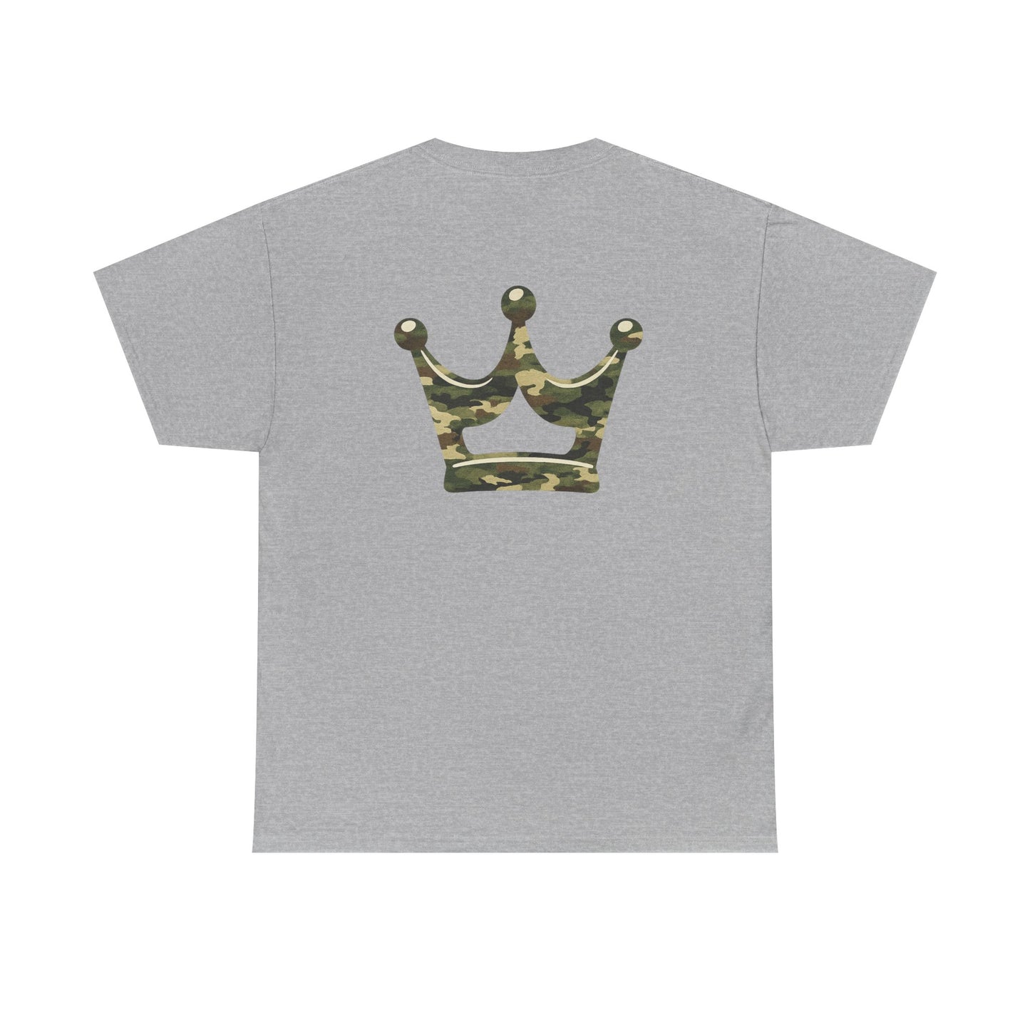 Faith Script Tee — Camouflage Crown Graphic Shirt