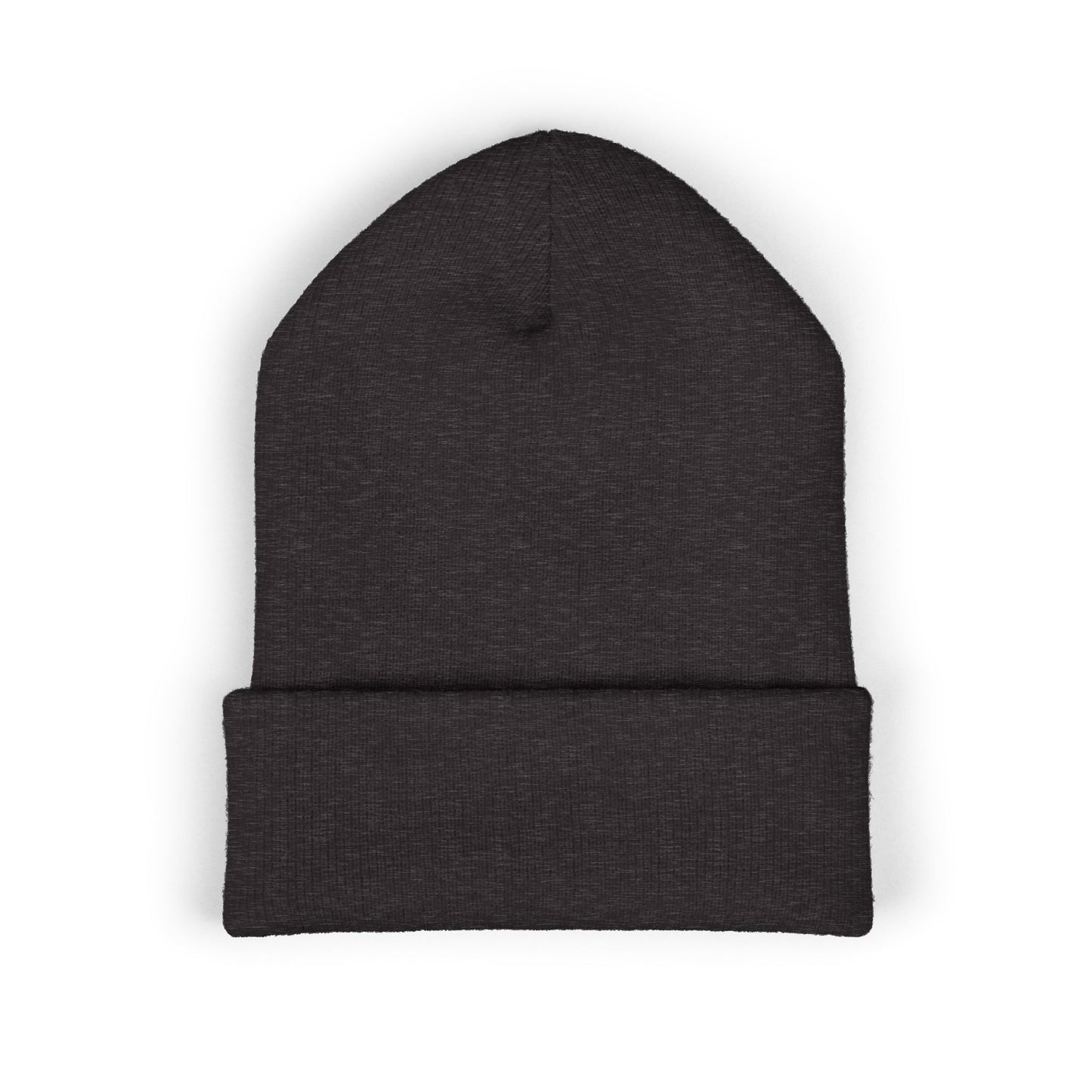 Embroidered Minimal Star Cuffed Beanie — Classic Knit Winter Hat