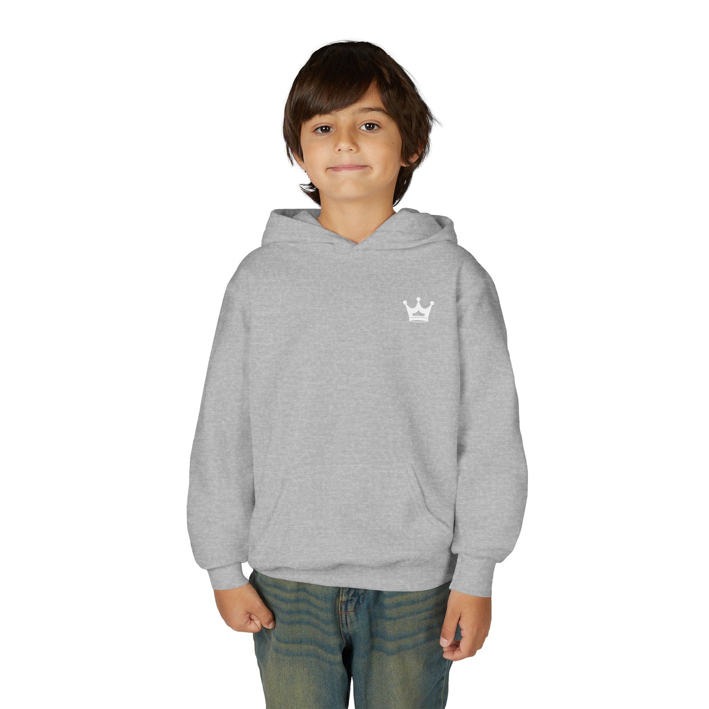 Youth Hoodie — “You Need Jesus.” Bold Back Print with Crown Accent