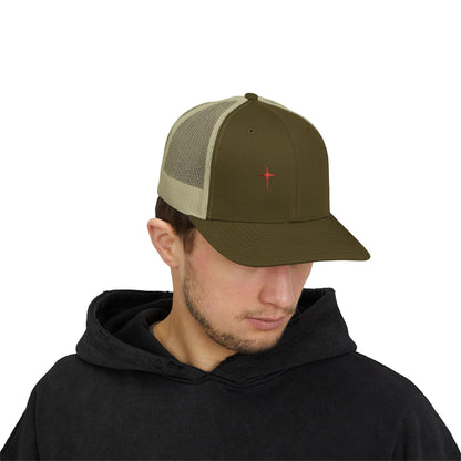 Embroidered Cardinal Star Trucker Cap