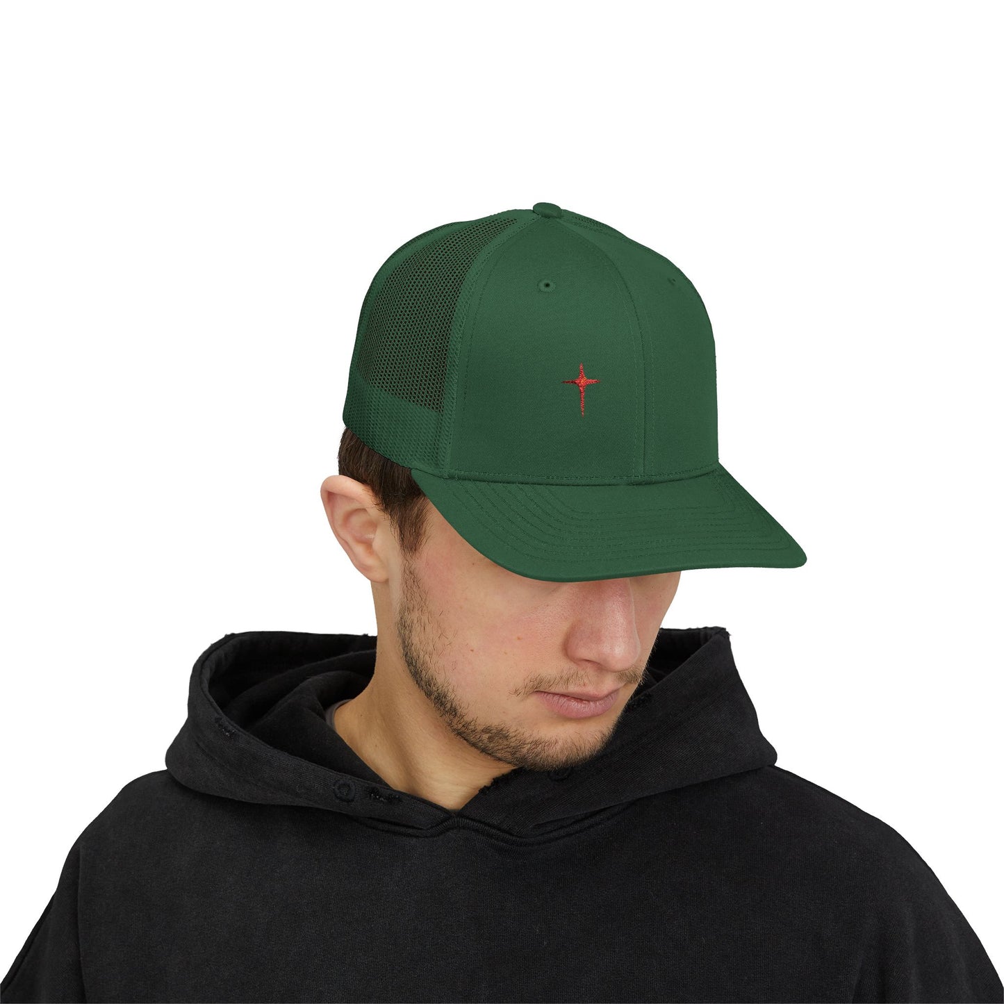 Embroidered Cardinal Star Trucker Cap