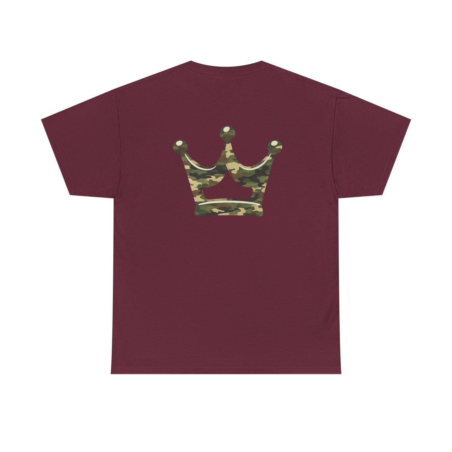 Faith Script Tee — Camouflage Crown Graphic Shirt