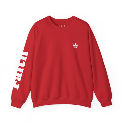 Christian Crewneck Sweatshirt — "You Need Jesus." Back Print with Faith Sleeve
