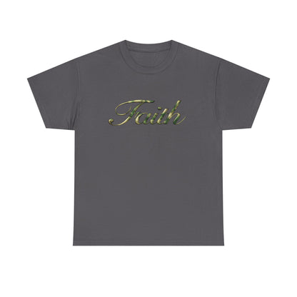 Faith Script Tee — Camouflage Crown Graphic Shirt