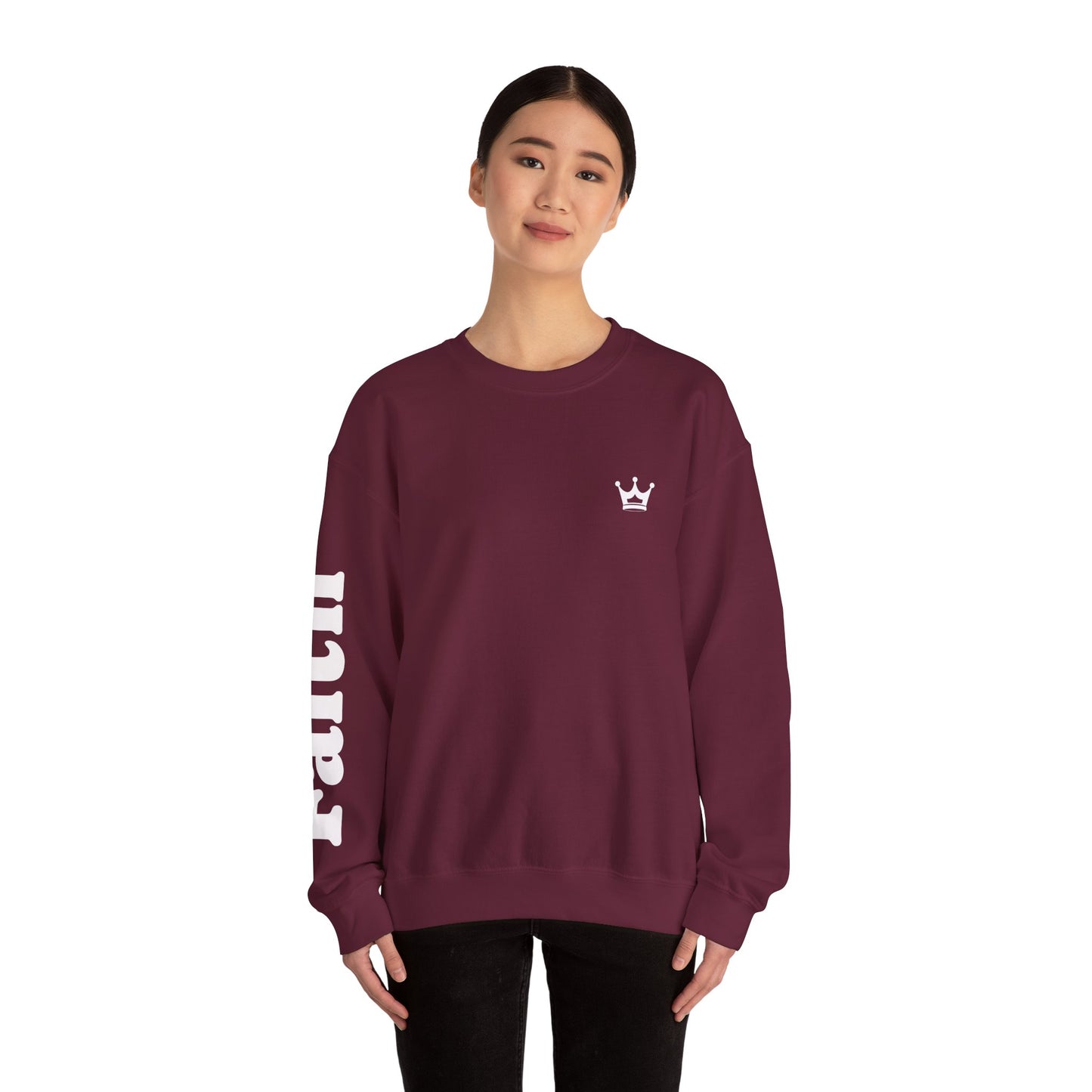 Christian Crewneck Sweatshirt — "You Need Jesus." Back Print with Faith Sleeve