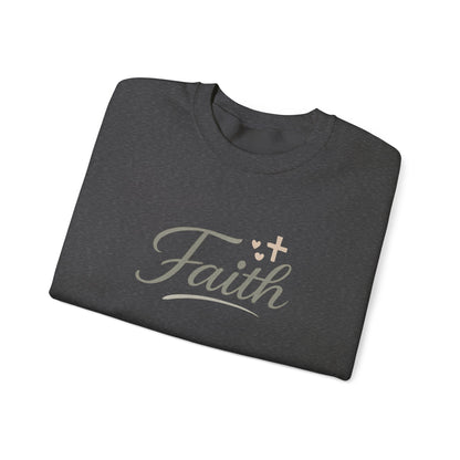 Faith Crewneck Sweatshirt – Elegant Script Christian Pullover