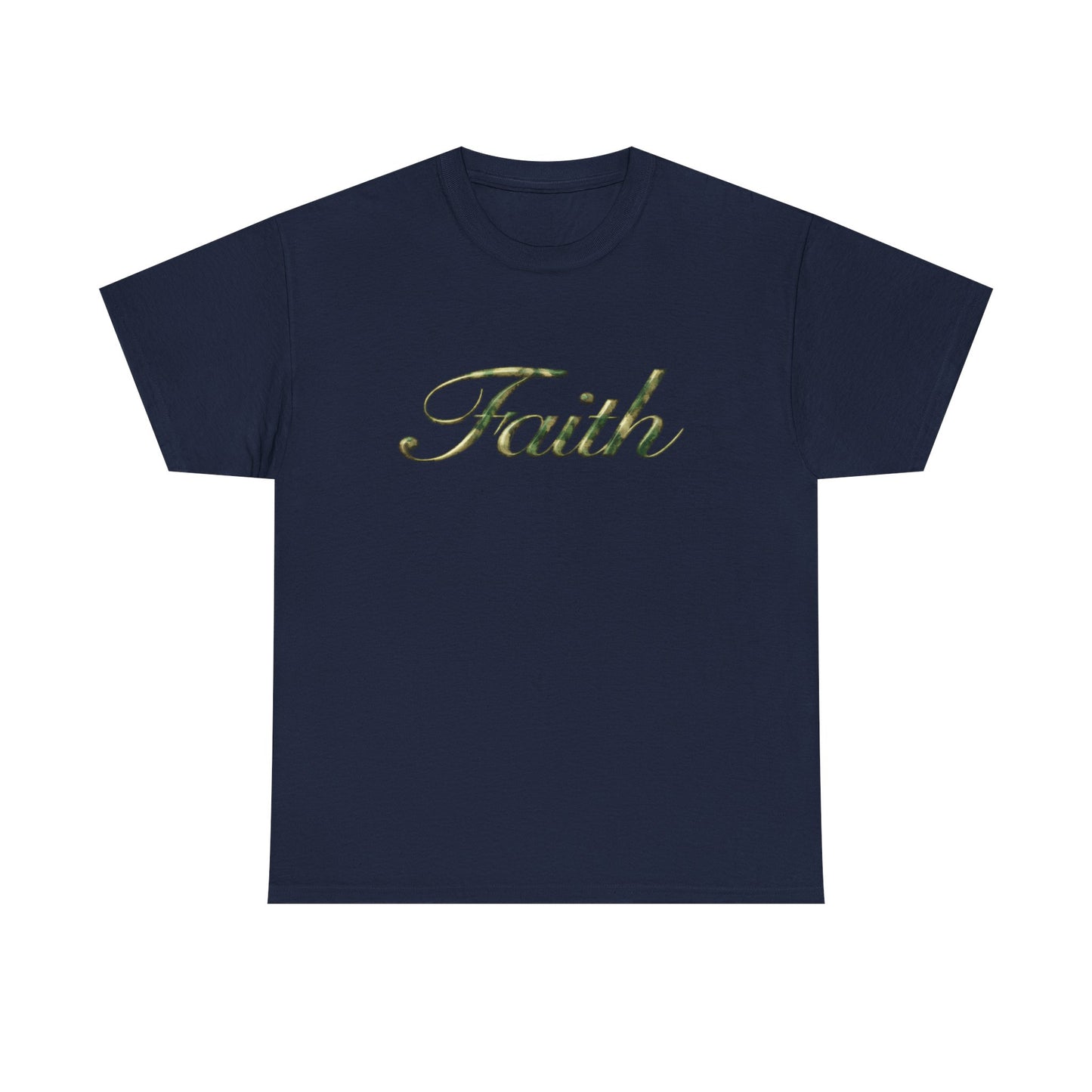 Faith Script Tee — Camouflage Crown Graphic Shirt