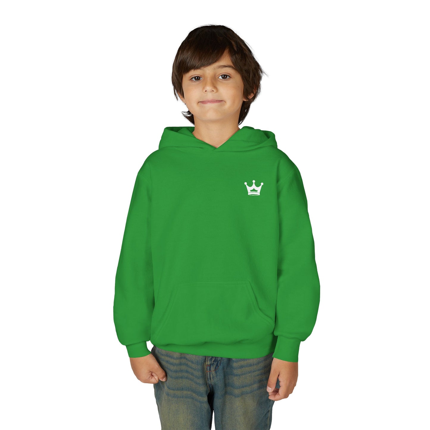 Youth Hoodie — “You Need Jesus.” Bold Back Print with Crown Accent