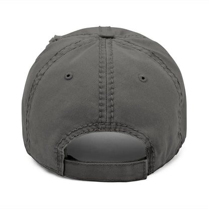 Distressed Embroidered Cross Dad Hat — Retro Worn Baseball Cap