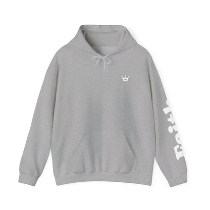 Christian Hoodie — "All We Need Is Jesus" Religious Pullover with Faith Sleeve Print