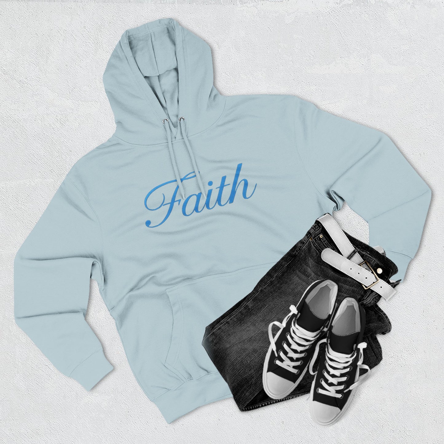 Faith Script Hoodie — Minimal Inspirational Pullover
