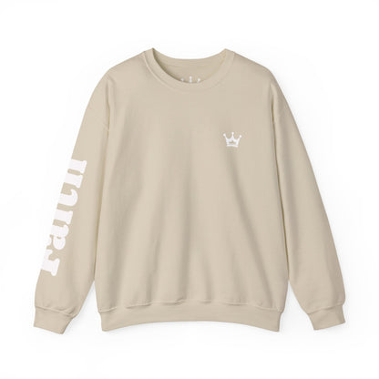 Christian Crewneck Sweatshirt — "You Need Jesus." Back Print with Faith Sleeve