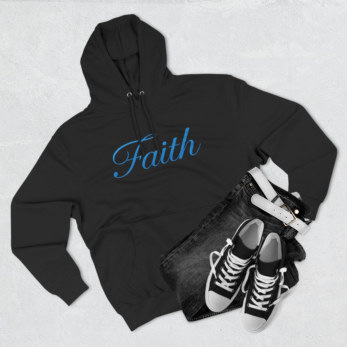 Faith Script Hoodie — Minimal Inspirational Pullover