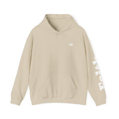Christian Hoodie — "All We Need Is Jesus" Religious Pullover with Faith Sleeve Print