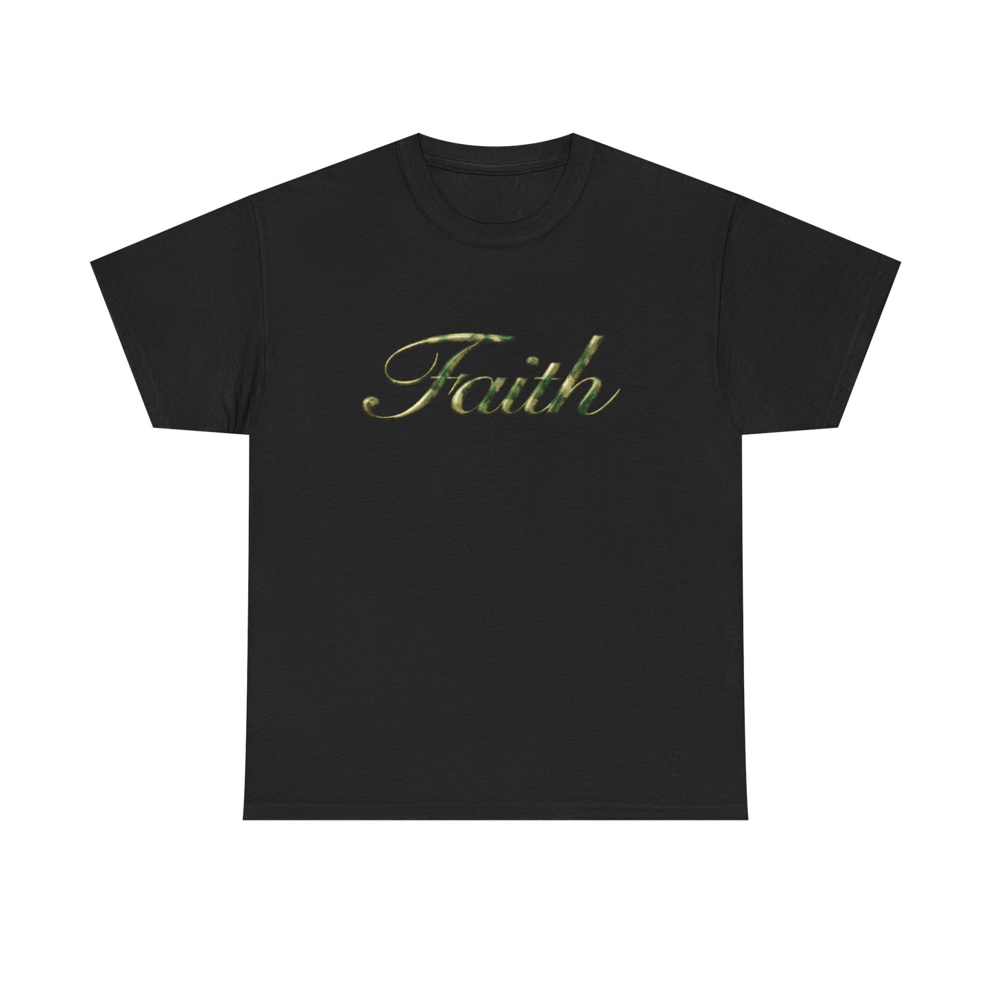 Faith Script Tee — Camouflage Crown Graphic Shirt