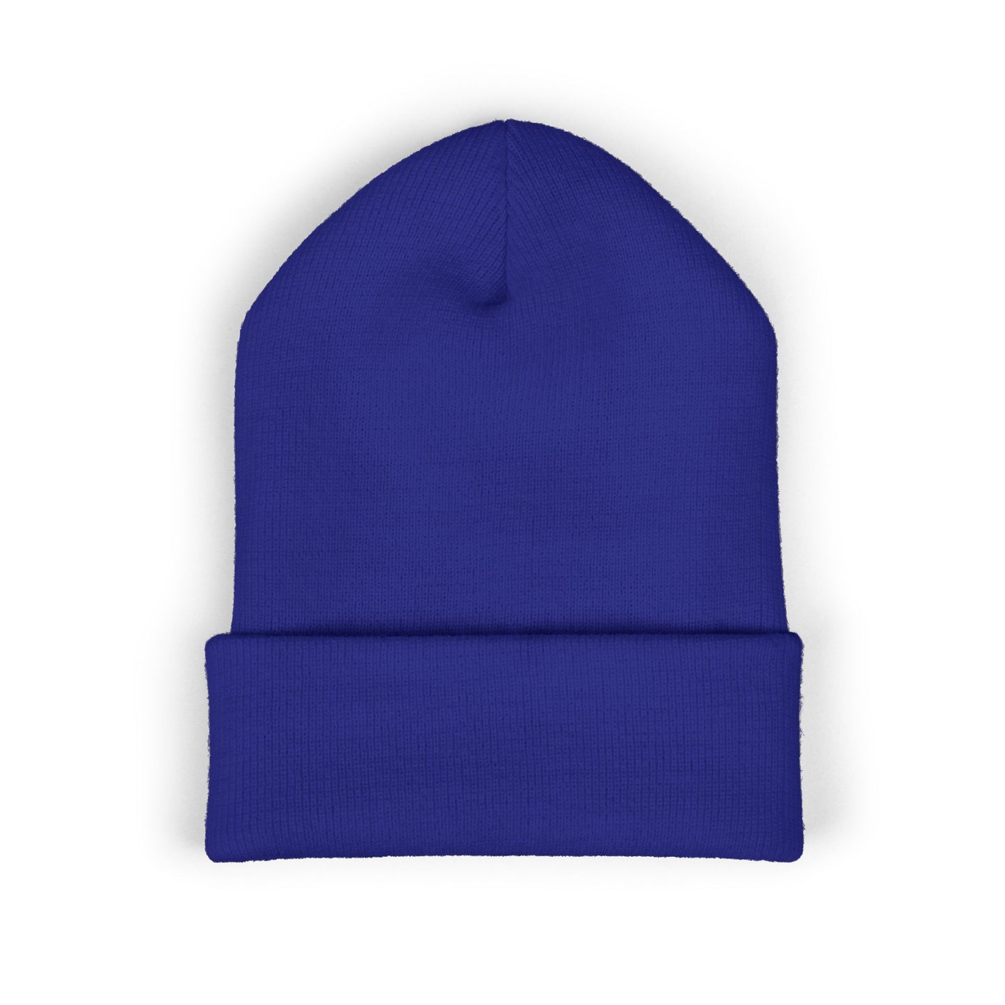 Embroidered Minimal Star Cuffed Beanie — Classic Knit Winter Hat