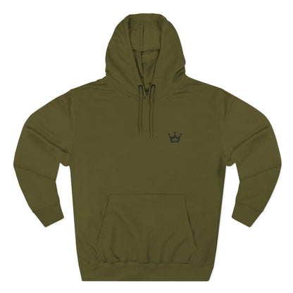 Crown Minimalist Hoodie — Small Chest Crown Logo Fleece Hoodie