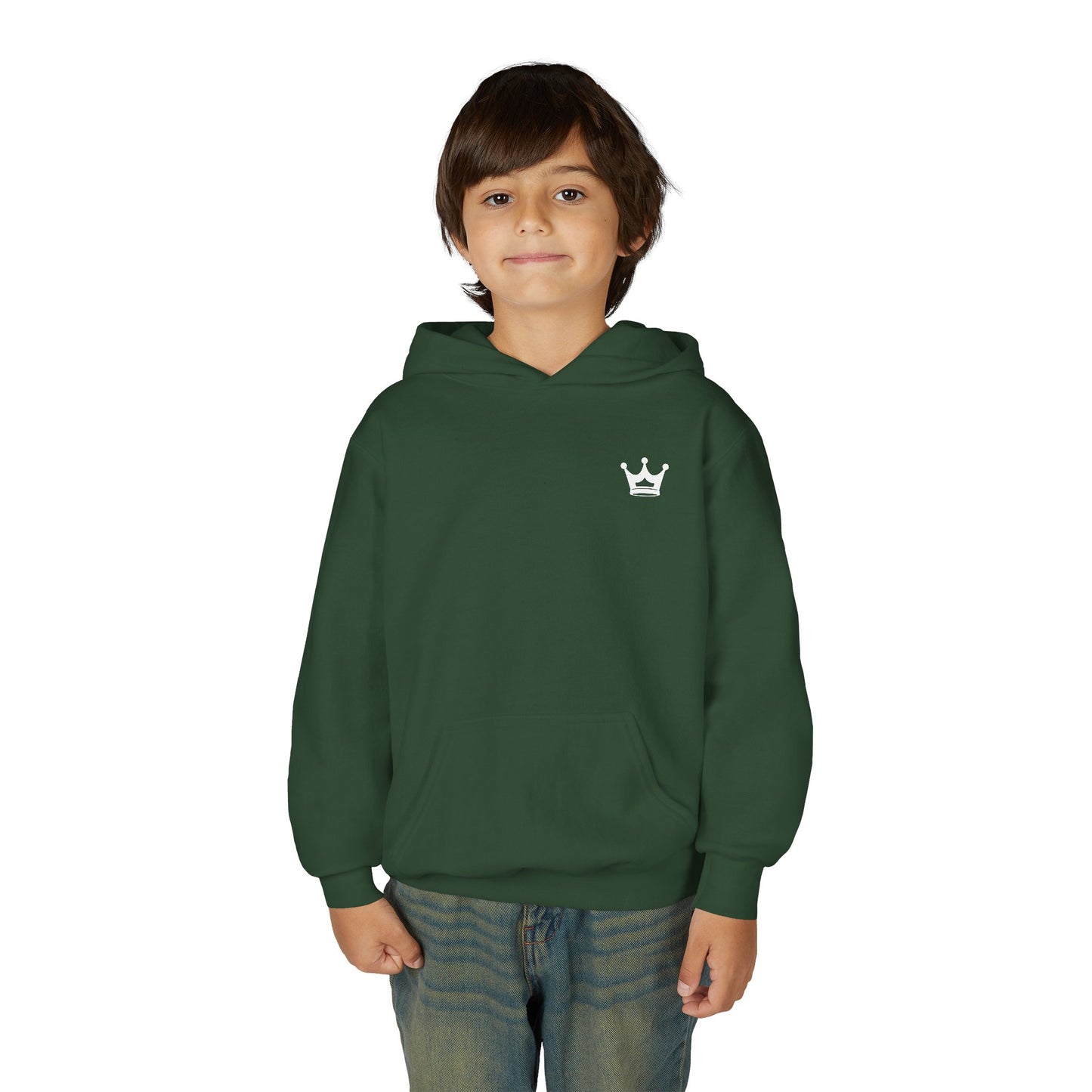 Youth Hoodie — “You Need Jesus.” Bold Back Print with Crown Accent
