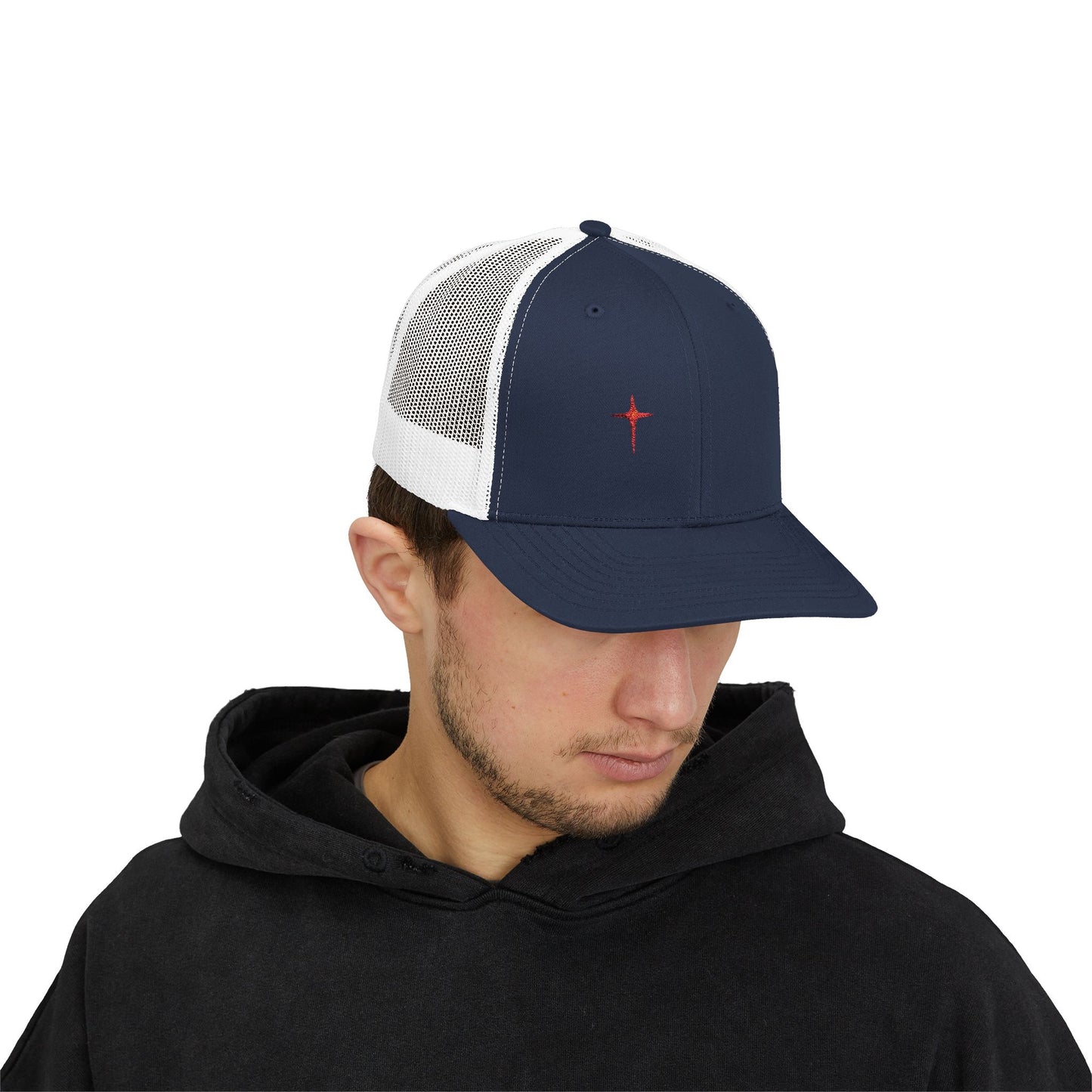 Embroidered Cardinal Star Trucker Cap
