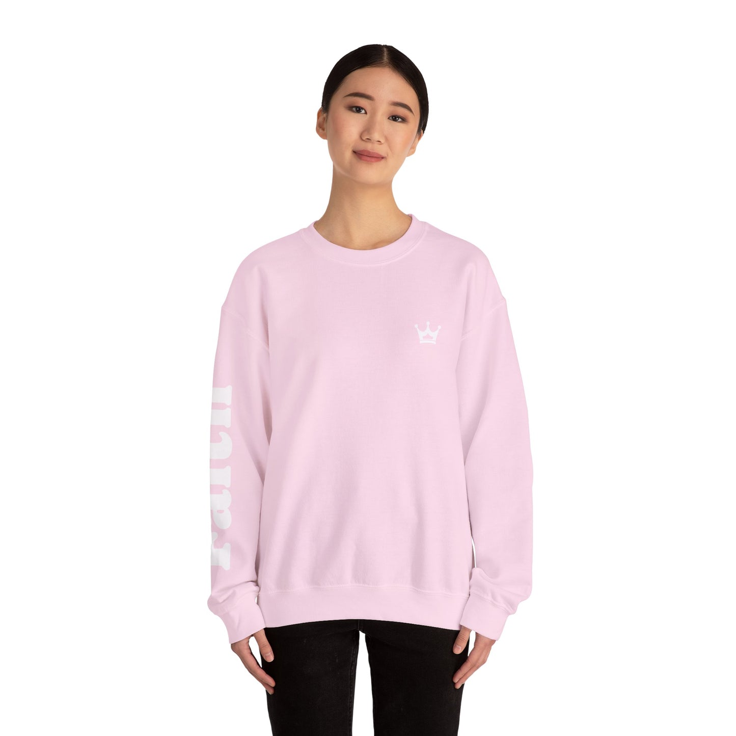 Christian Crewneck Sweatshirt — "You Need Jesus." Back Print with Faith Sleeve